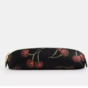 Pencil Case In Signature Canvas With Cherry Print